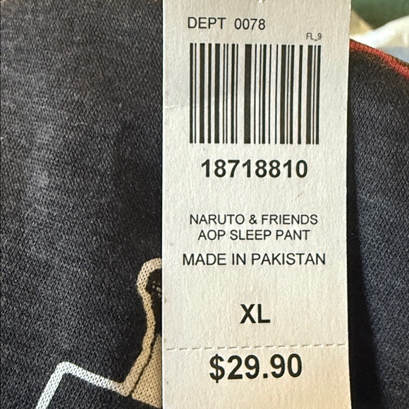 Men’s Black and Red Naruto Shippuden Pajama Pants - Picture 3 of 5